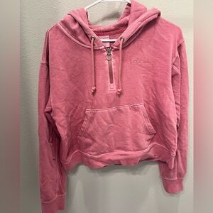 Champion Pink Cropped Long Sleeve Hoodie